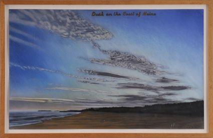 Appraisal: DAVID HENDRICKS DUSK ON THE COAST OF MAINE Pastel on