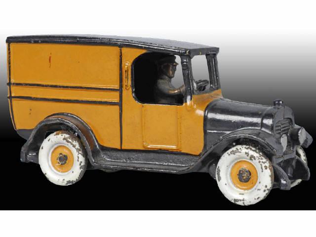 Appraisal: Cast Iron Arcade Yellow Cab Panel Truck Toy Description Orange