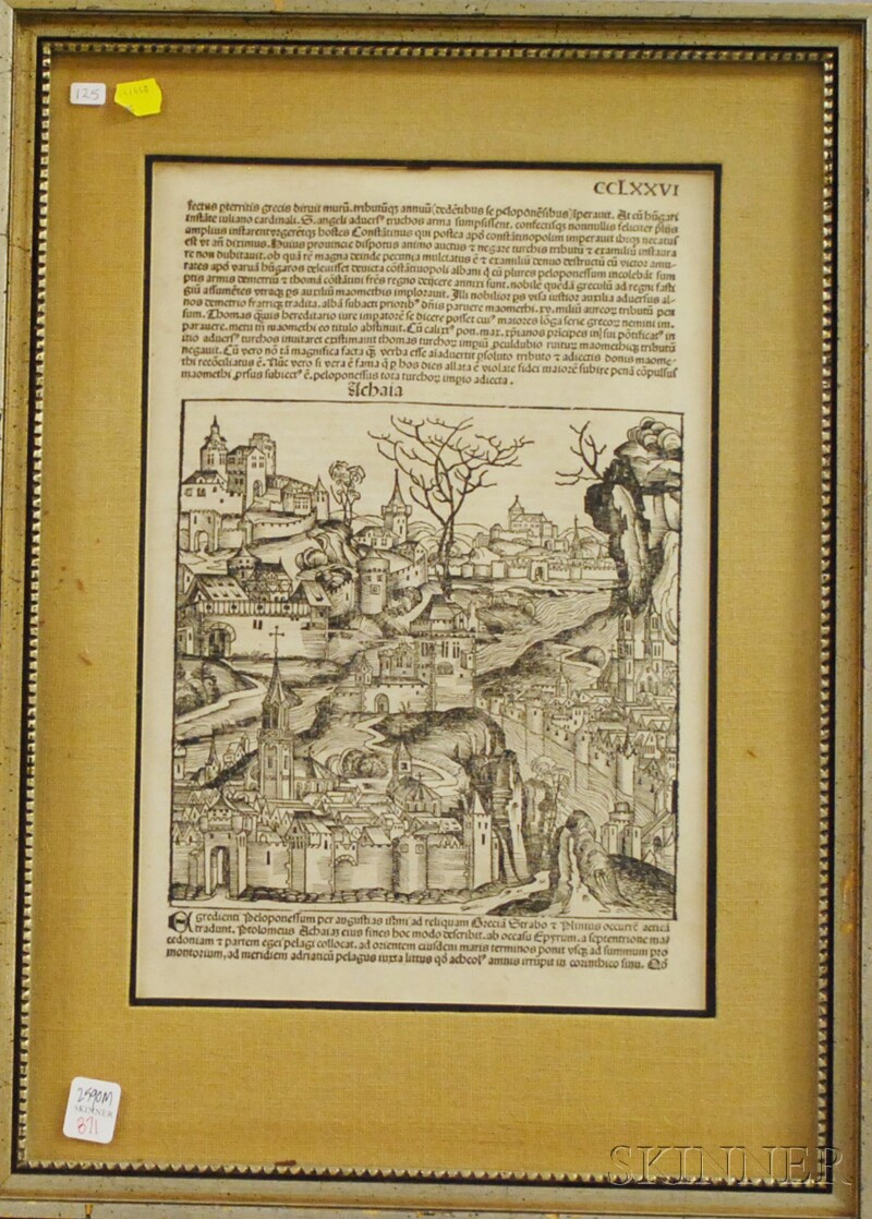 Appraisal: Woodblock Print from Hartmann Schedel's Liber Chronicarum Nuremberg Chronical Fantastical