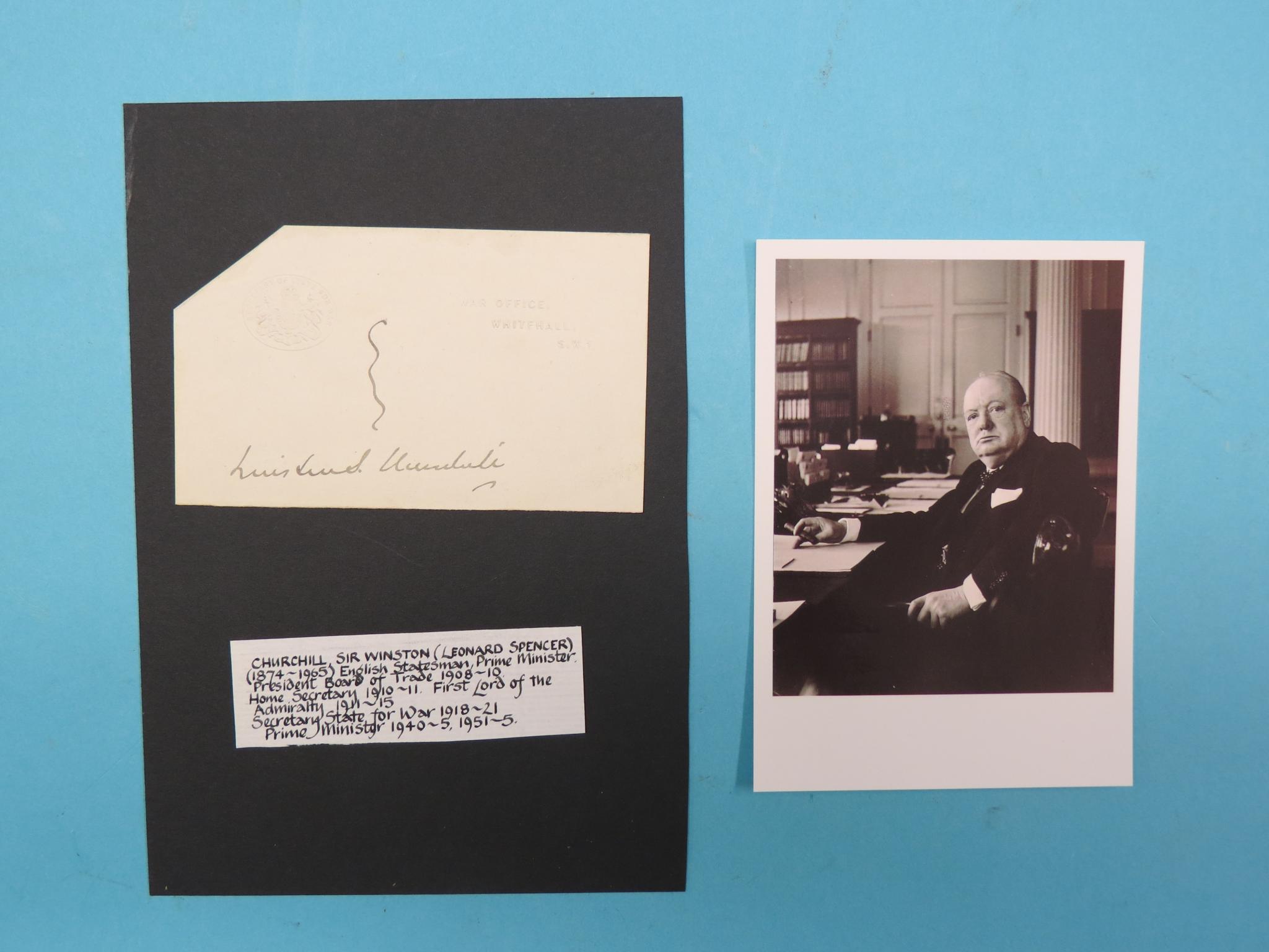 Appraisal: Winston Churchill - - Prime Minister signature on Whitehall notelet