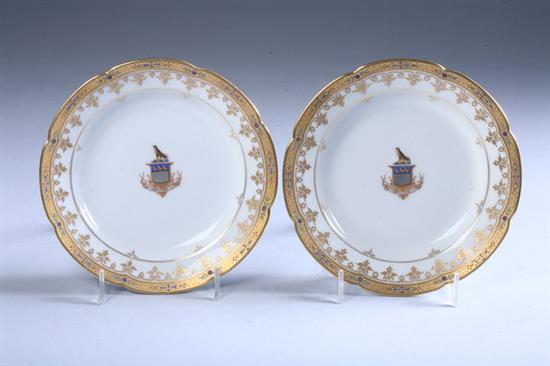 Appraisal: TWELVE FRENCH PORCELAIN ARMORIAL DESSERT PLATES Last quarter th century