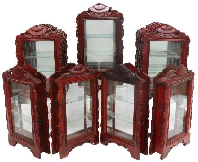 Appraisal: lot of Diminutive Chinese rosewood table curio displays all on