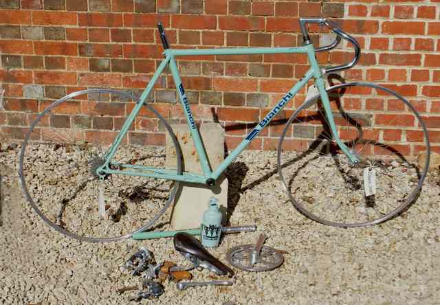 Appraisal: A BIANCHI SPRINT C BICYCLE FRAME AND FORKS together with