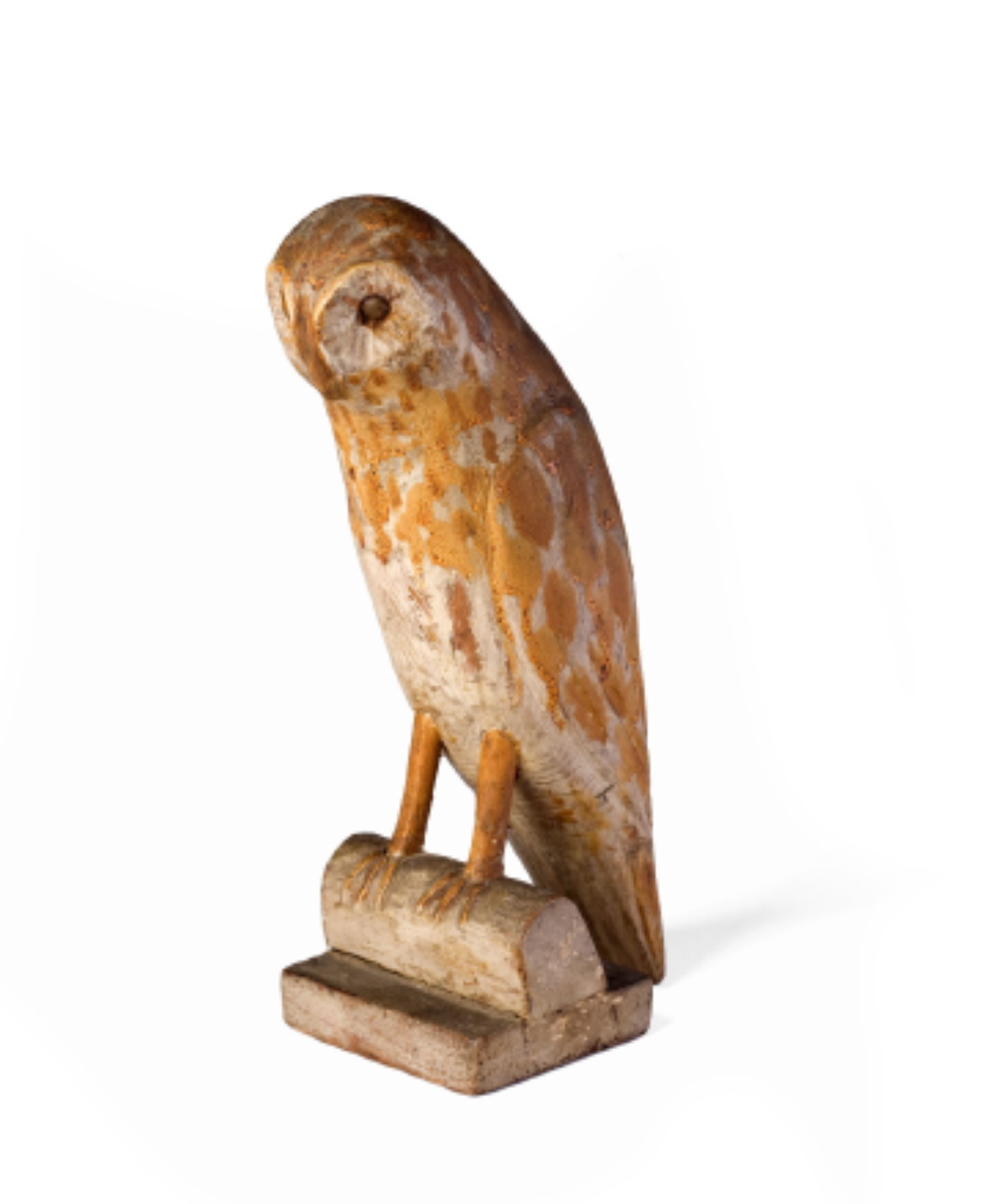 Appraisal: AMERICAN CARVED AND POLYCHROME WOODEN OWL EARLY TWENTIETH CENTURY Height