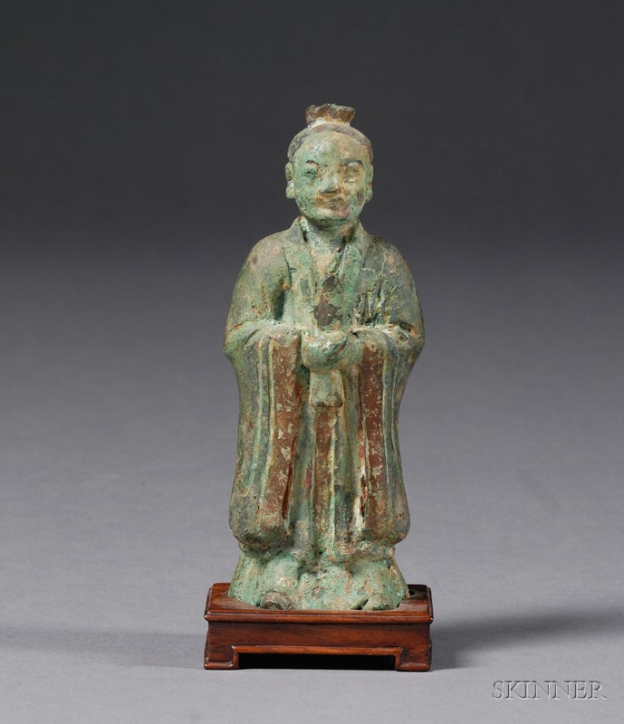 Appraisal: Bronze Deity China Ming period - standing figure of the