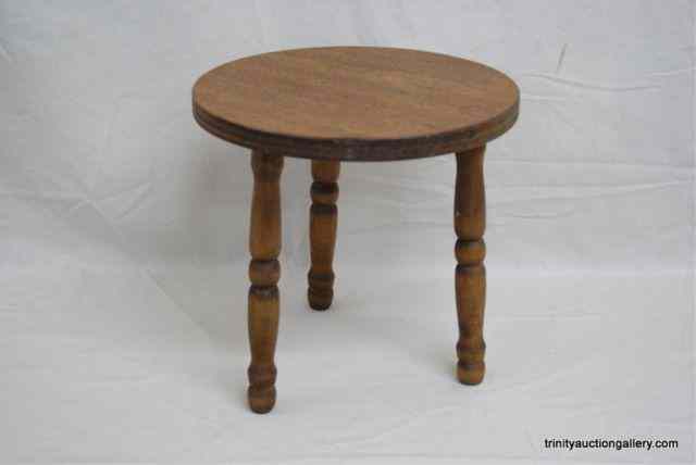 Appraisal: Vintage Oak Legged StoolFrom the 's to 's is a