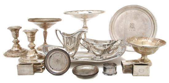 Appraisal: Collection of American Sterling Silver Articles comprising an oval serving