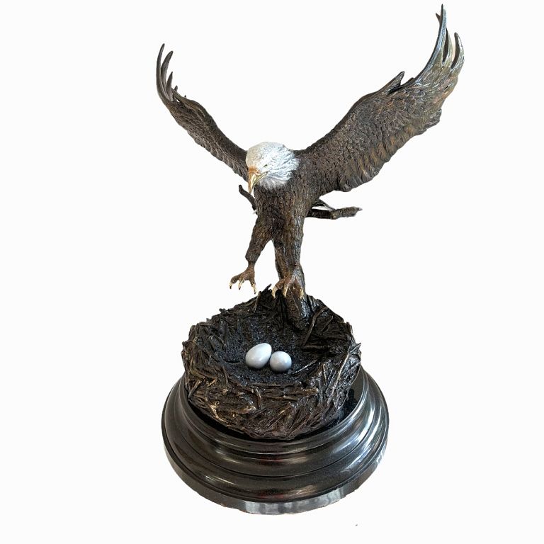 Appraisal: Large Contemporary Bronze Eagle at Flight Large Contemporary Bronze Eagle