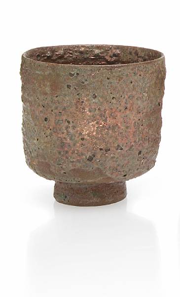 Appraisal: Beatrice Wood American - footed vessel copper-luster crater glazed earthenware