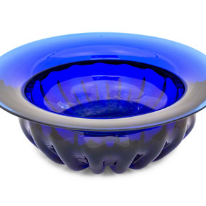 Appraisal: Archimede Seguso Italian - A Cobalt Glass Bowl signedArchimede Seguso