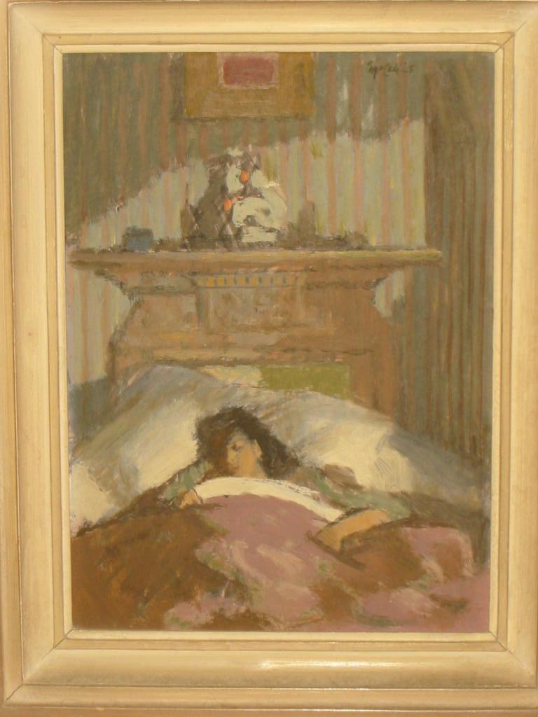 Appraisal: CHARLES JAMES MCCALL - Sleeping Woman oil on board signed