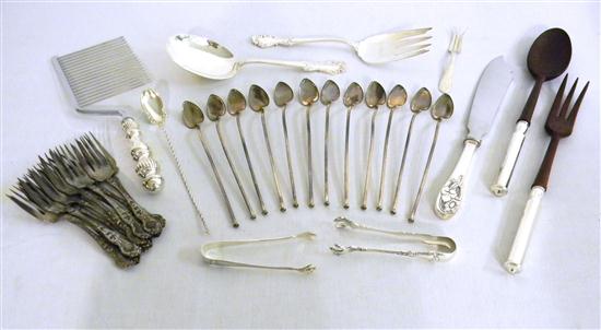 Appraisal: STERLING Assorted flatware and serving pieces ice tea spoons dessert