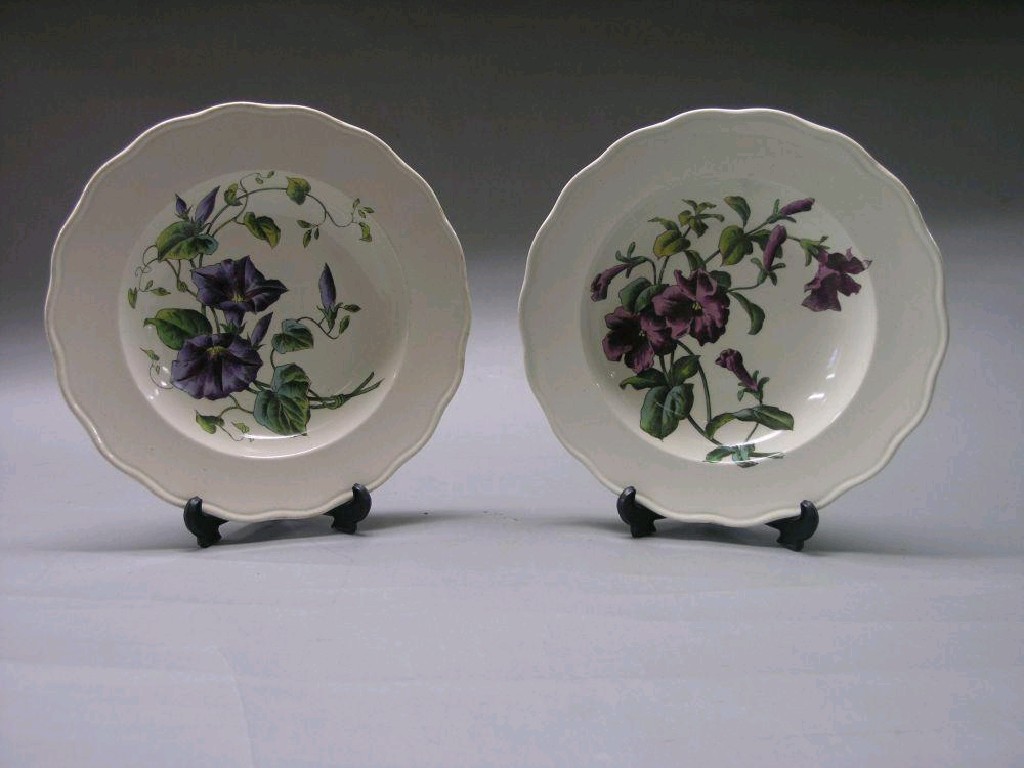 Appraisal: A pair of Brown Westhead Moore Co creamware botanical dessert