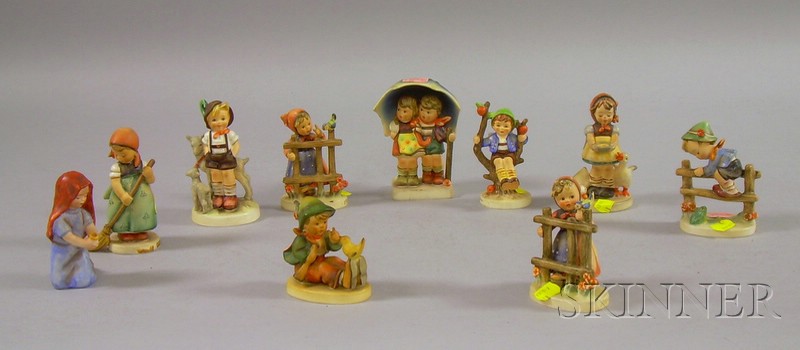 Appraisal: Ten Hummel Ceramic Figures ht to in Good condition