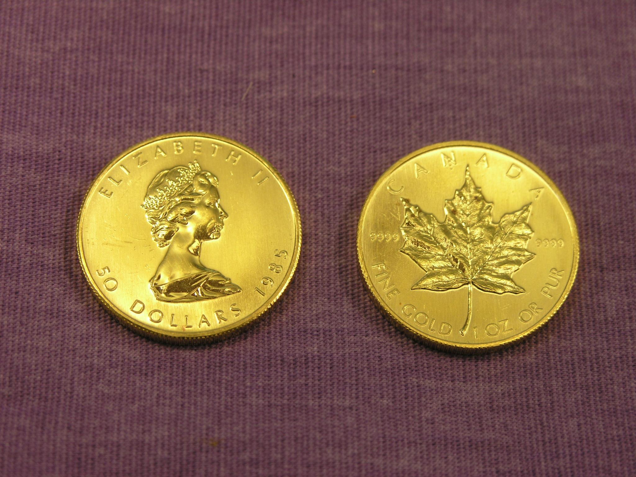 Appraisal: Two Canadian Dollars gold coins