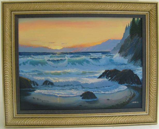 Appraisal: C BYARD OIL ON CANVAS American th century Seascape along