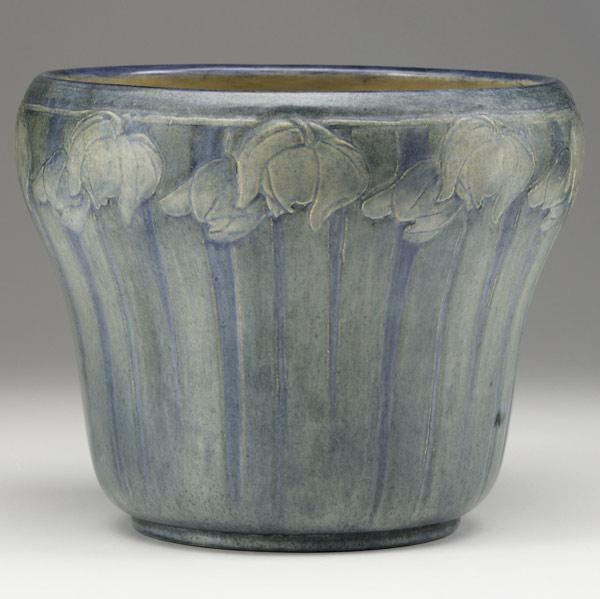 Appraisal: HENRIETTA BAILEYNEWCOMB COLLEGELarge Transitional jardiniere with tulips Restoration to several