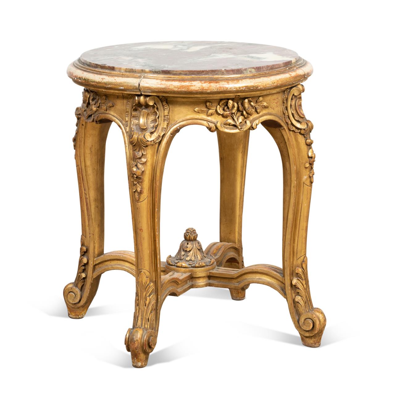 Appraisal: ITALIAN NEOCLASSICAL MARBLE TOP SIDE TABLE Italian th century Neoclassical