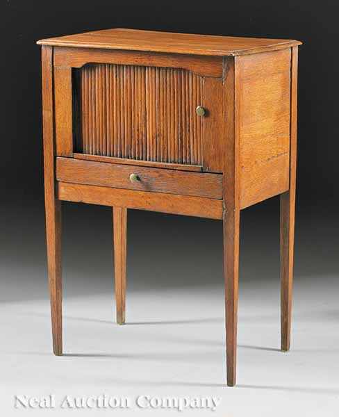 Appraisal: An Antique George III-Style Mahogany Tambour Commode rectangular case with