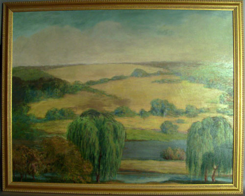 Appraisal: American oil on canvas landscape early mid th c x