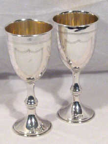 Appraisal: Jewish Interest A pair of English silver Kiddush cups marked