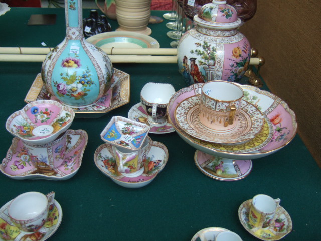 Appraisal: A quantity of continental tea wares including a Berlin square