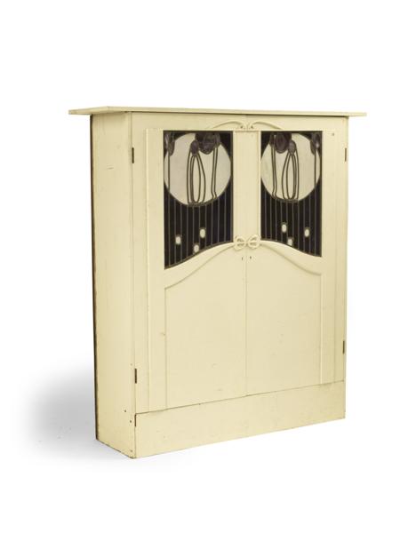 Appraisal: AFTER CHARLES RENNIE MACKINTOSH OVERPAINTED TWO DOOR CABINET MODERN the