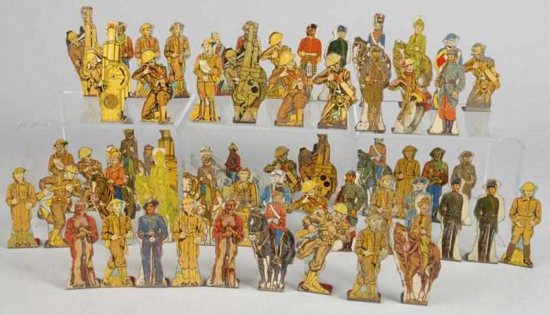 Appraisal: Lot of Marx Tinplate Soldier Stand-Ups Description Circa s paper