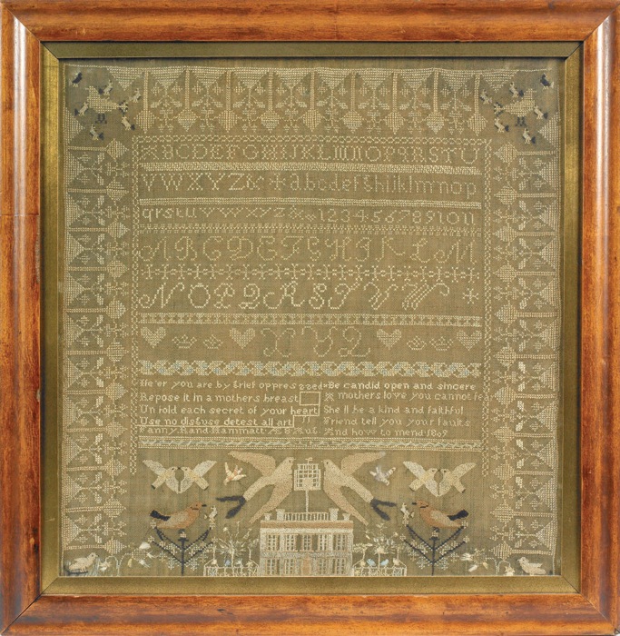 Appraisal: FANNY RAND HAMATT'S NEEDLEWORK SAMPLER DATED BOSTON Fanny Rand Hammatt