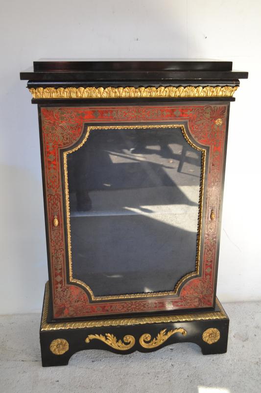 Appraisal: A FINE FRENCH EBONISED BRASS MOUNTED INLAID AND DISPLAY CABINET