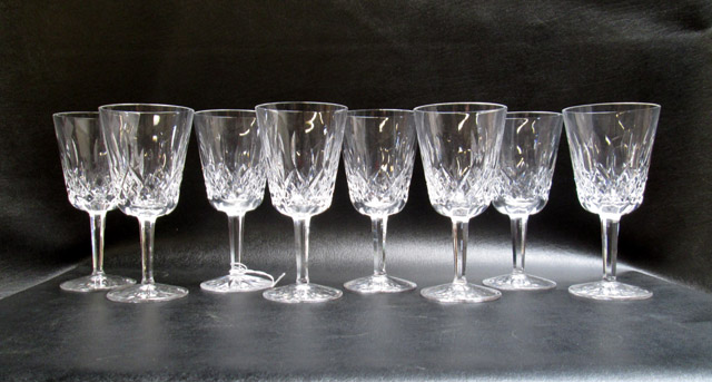 Appraisal: SET OF EIGHT WATERFORD CUT CRYSTAL WATER GOBLETS Lismore pattern