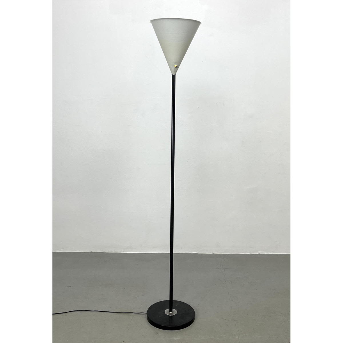 Appraisal: Cone Shade Torchiere Floor Lamp Black stem and base Dimensions