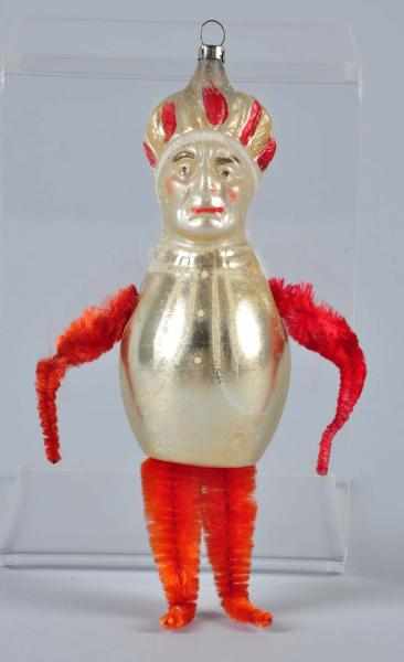 Appraisal: Rare Glass Christmas Ornament Description With chenille arms and legs