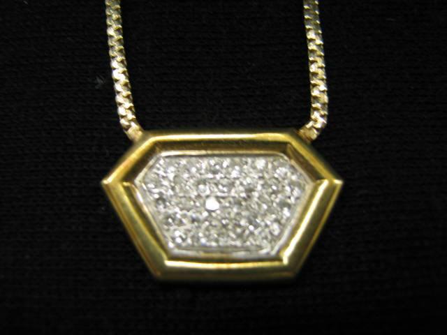 Appraisal: Diamond Pendant pav'e set diamonds K yellow gold long carat