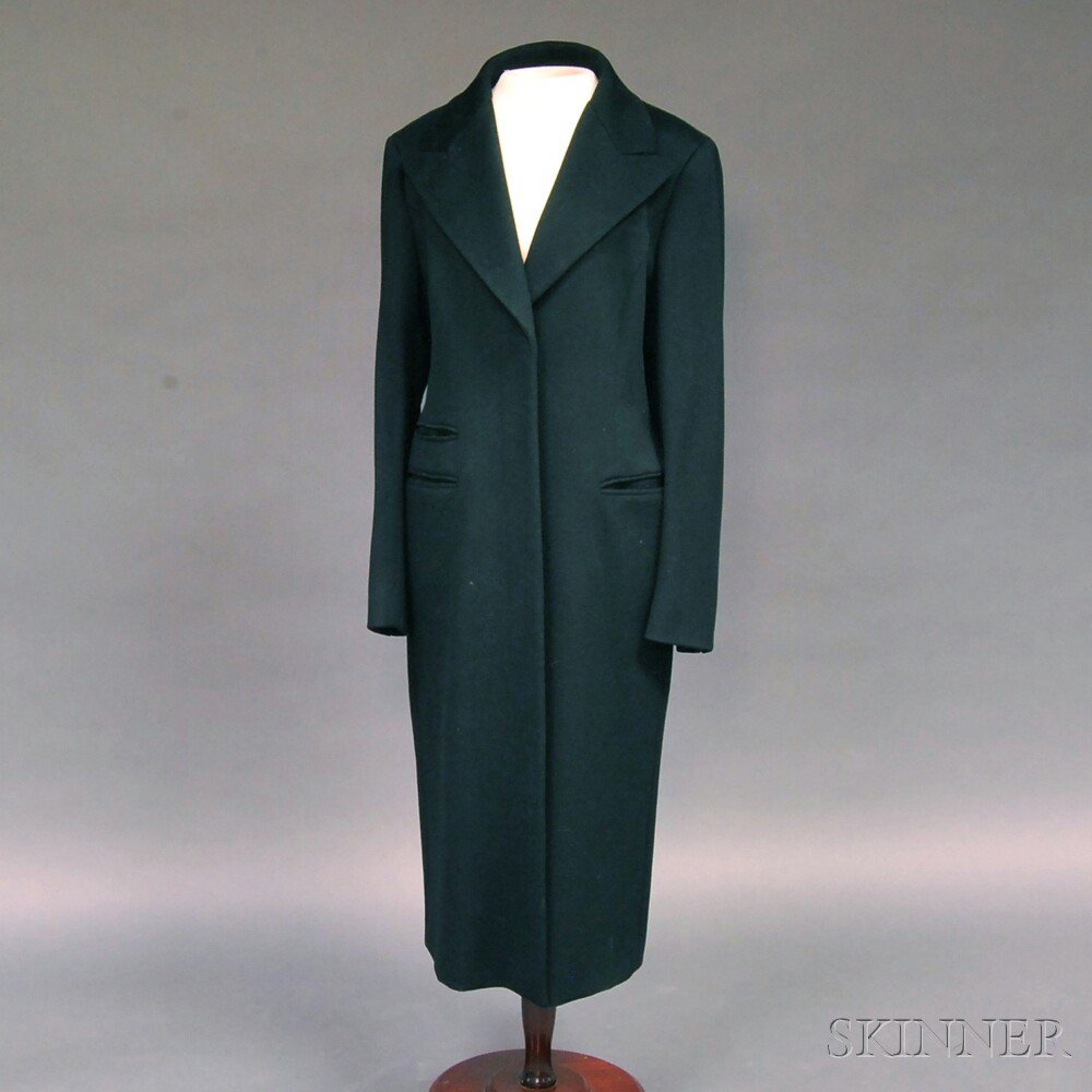 Appraisal: Max Mara Full-length Black Virgin Wool Overcoat lady's size with