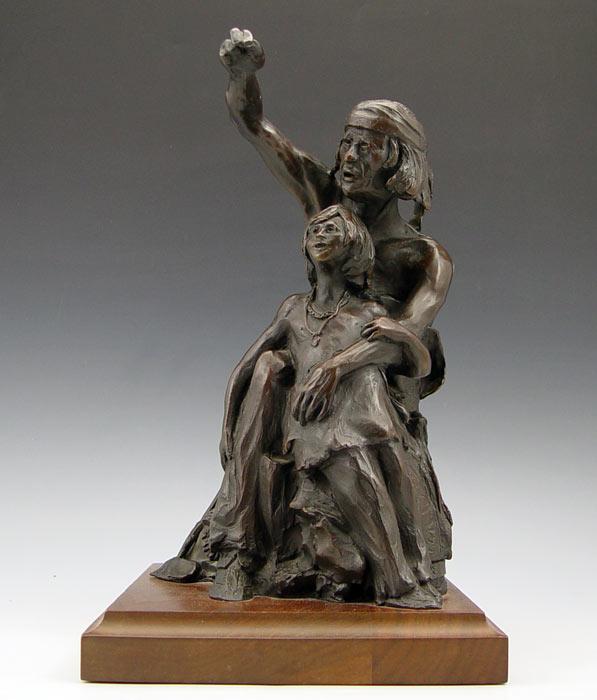 Appraisal: VINELLA Ray American - Indian Warrior with Brave Son Bronze