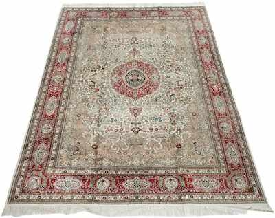 Appraisal: A Fine Kashan Silk Room Size Estate Carpet ca -