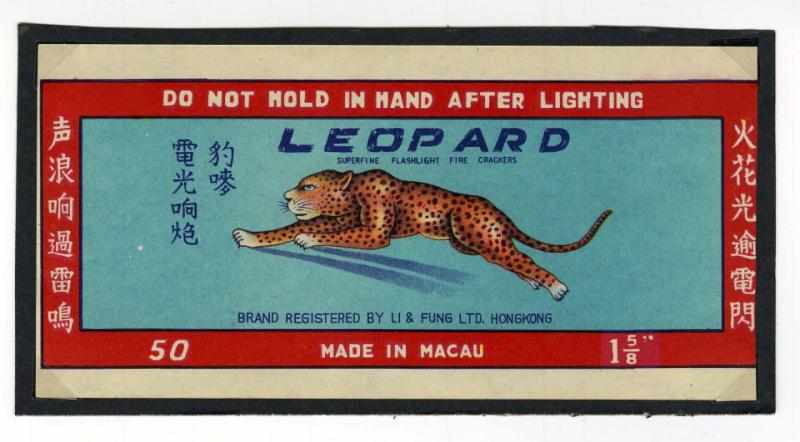 Appraisal: Leopard - -Pack Firecracker Label Class Manufactured by Li-Fung Kwan