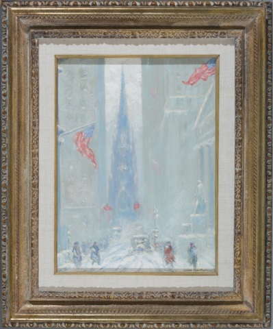 Appraisal: Johann Berthelsen American - Trinity Church from Wall Street Oil