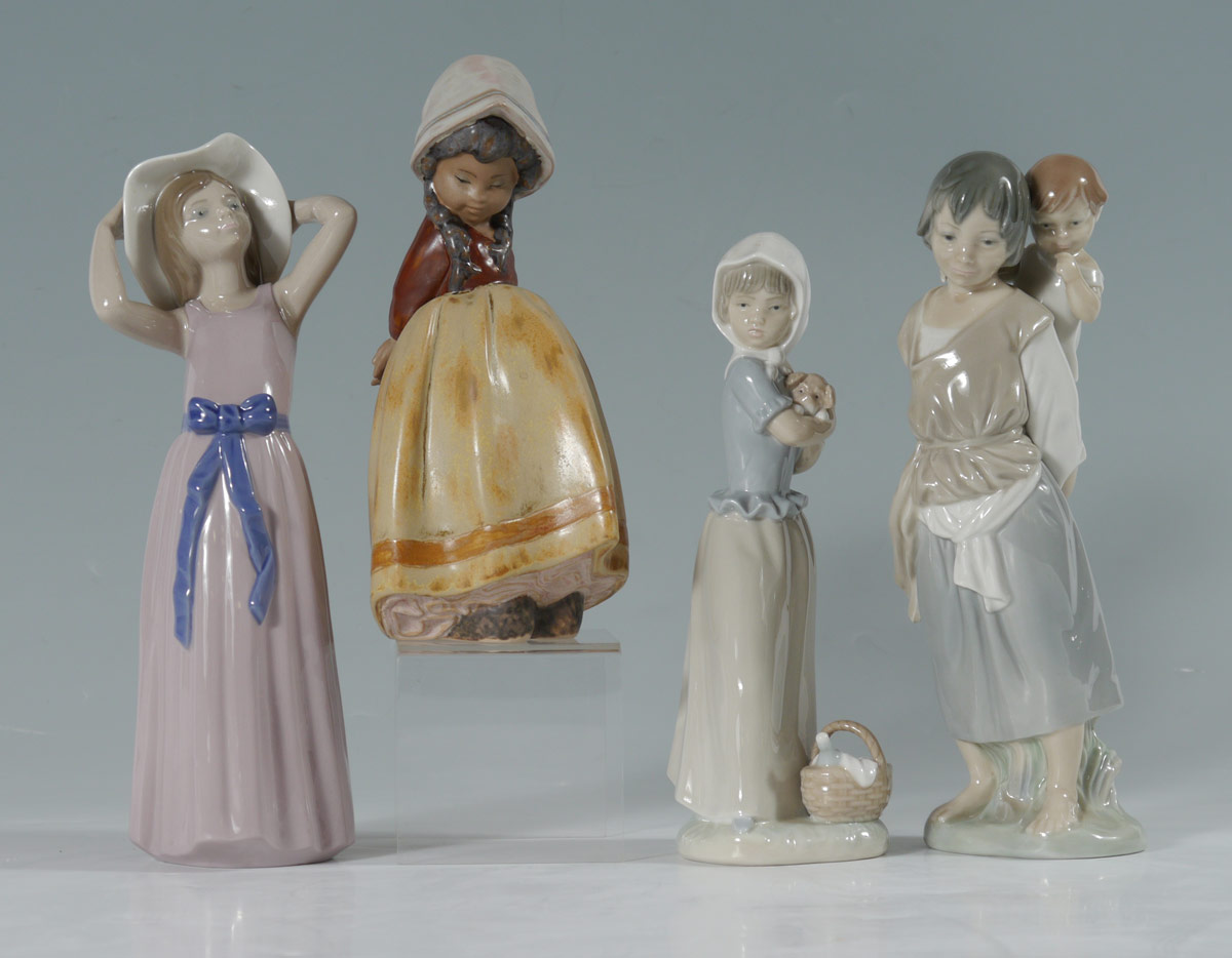 Appraisal: LLADRO PORCELAIN FIGURINES ''Gypsy with Brother'' Salvador Furio sculptor Glazed