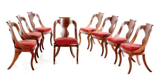 Appraisal: Daniel Webster's Classical mahogany gondola dining chairs Massachusetts circa set