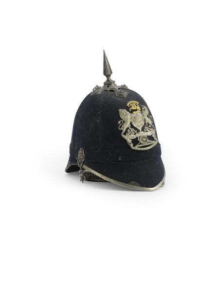 Appraisal: A Fife Artillery Militia spike helmet the black felt helmet