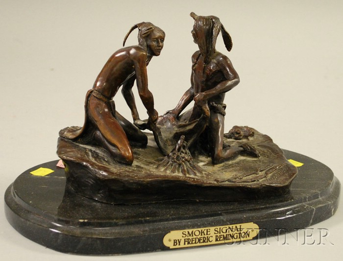 Appraisal: Henry Bonnard Bronze Sculpture Smoke Signal after Frederic Remington on