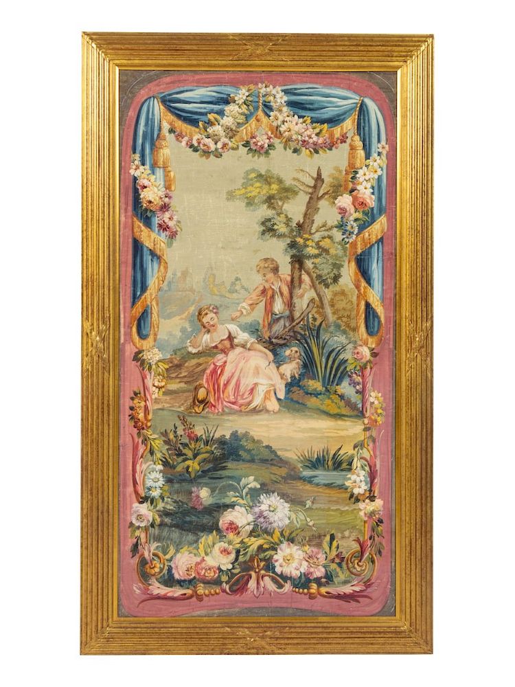 Appraisal: An Aubusson Tapestry Illustration on Paper An Aubusson Tapestry Illustration