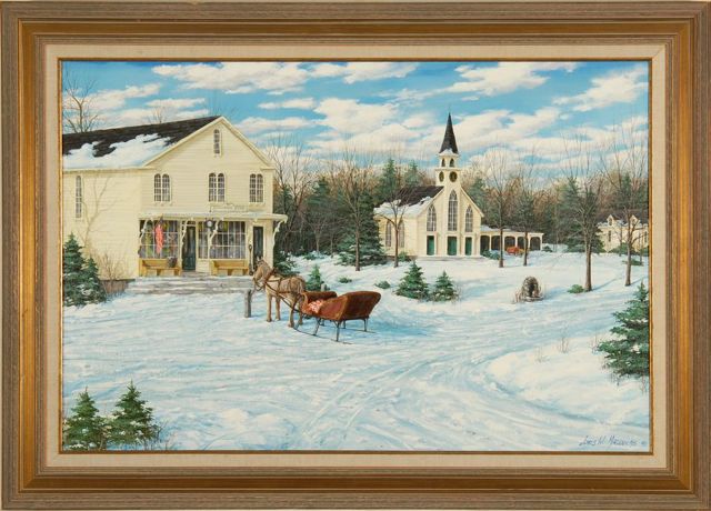 Appraisal: JAMES MADDOCKSAmerican ContemporaryThe Brewster General Store Signed and dated lower