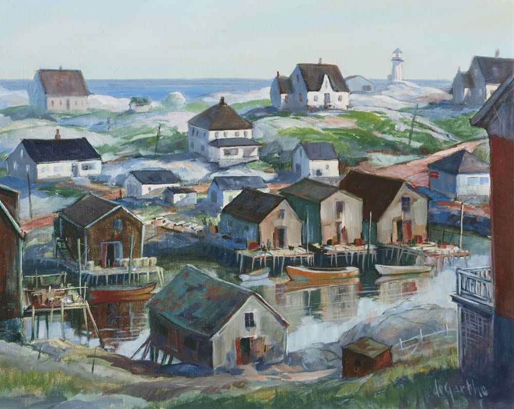 Appraisal: DE GARTHE William Canadian - Peggy's Cove OIL Board Sight