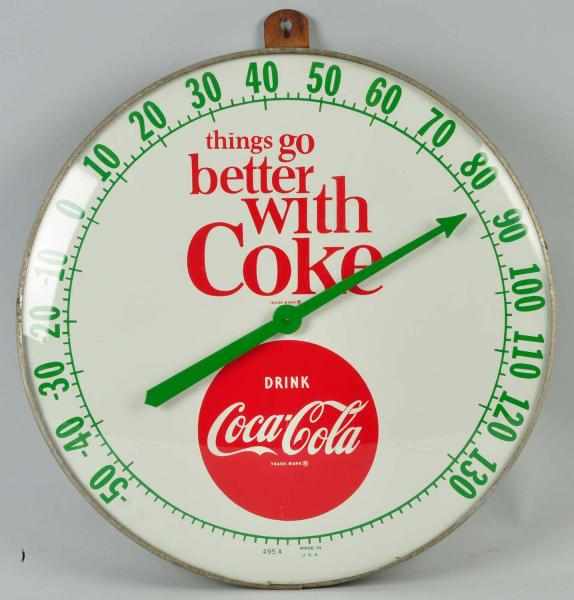 Appraisal: s Coca-Cola PAM-Style Thermometer Description A few small scratches on