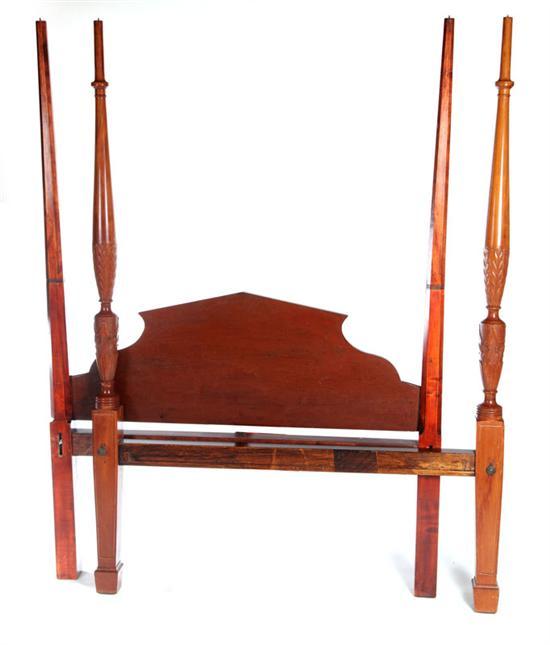 Appraisal: TESTER BED American st half- th century mahogany walnut and