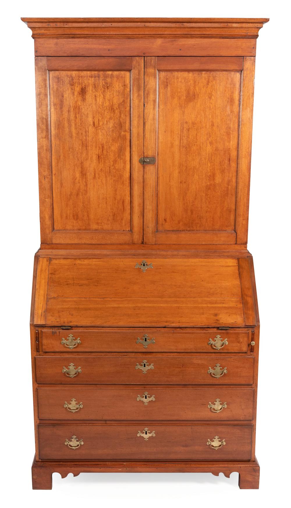 Appraisal: CHIPPENDALE TWO-PART SECRETARY CONNECTICUT CIRCA HEIGHT WIDTH DEPTH CHIPPENDALE TWO-PART