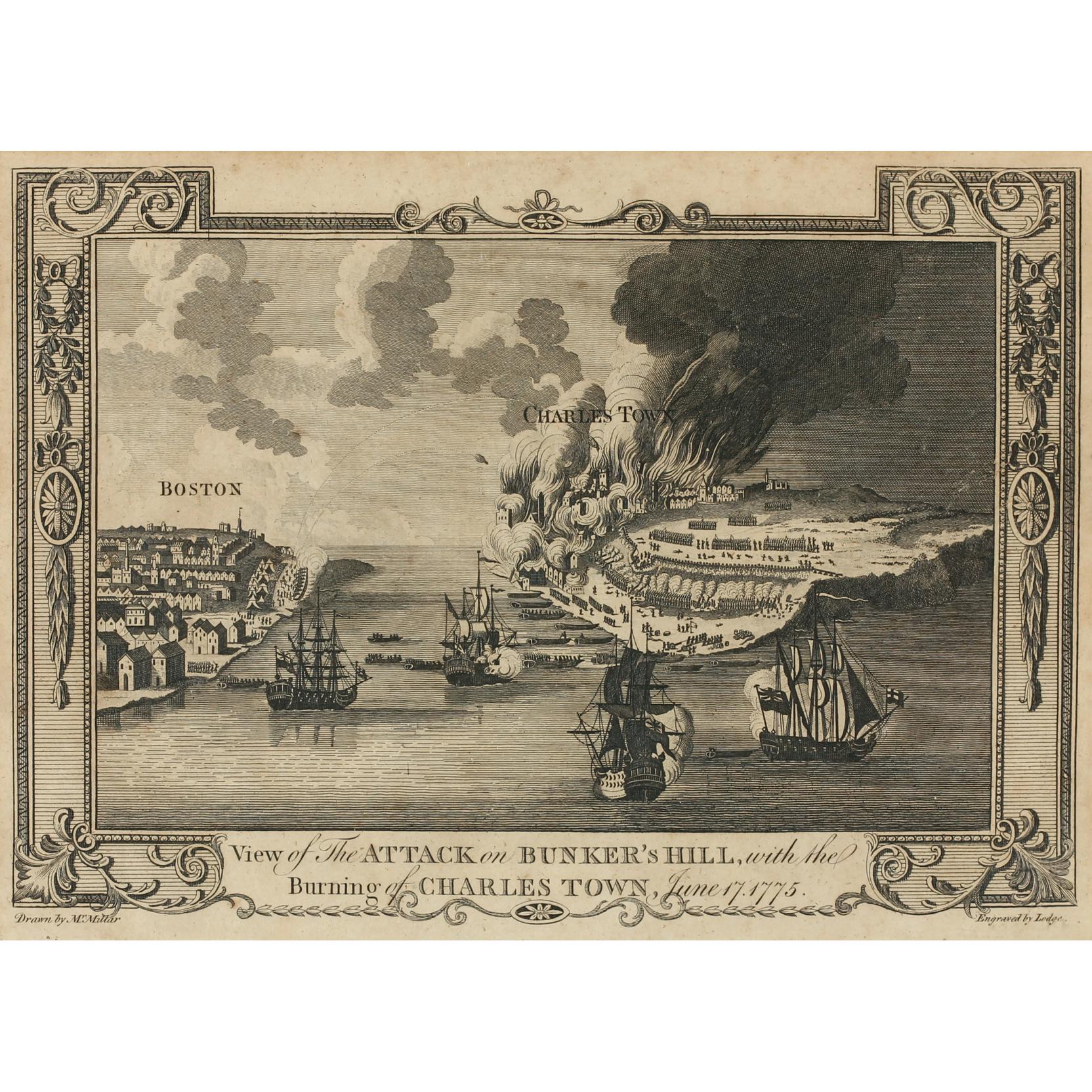 Appraisal: th Century Print Showing the British Fleet Bombarding Bunker Hill